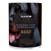 Delikan SUPRA DOG mleté hovězí maso s kousky hovězí svaloviny 800g konzerva pro psa