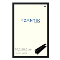 DANTIK rámeček 20 × 30, ALU profil 7003 Černý Florentinský sklo čiré