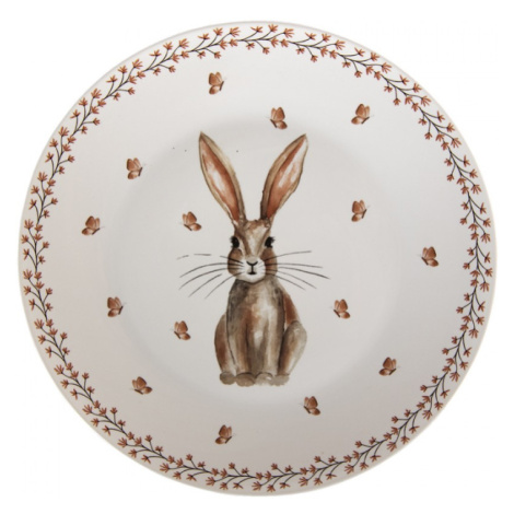 Porcelánový jídelní talíř Rustic Easter Bunny – 26x2 cm Clayre & Eef