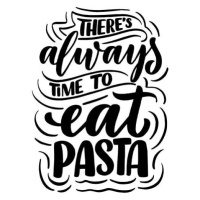 Ilustrace Hand drawn ettering quote about pasta., SvetlanaKutsin, 35 × 40 cm