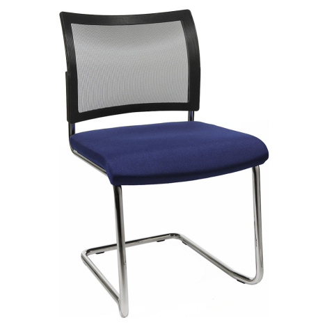 Topstar Židle pro návštěvy, stohovací, pružná podnož, síťované opěradlo, bal.j. 2 ks, modrá