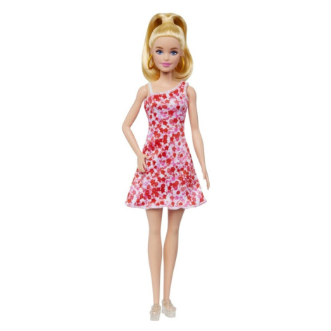 MATTEL - Barbie modelka - růžové květinové šaty