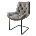 DELIFE Jídelní židle Taimi-Flex šedá vintage konzolová podnož kulatá černá