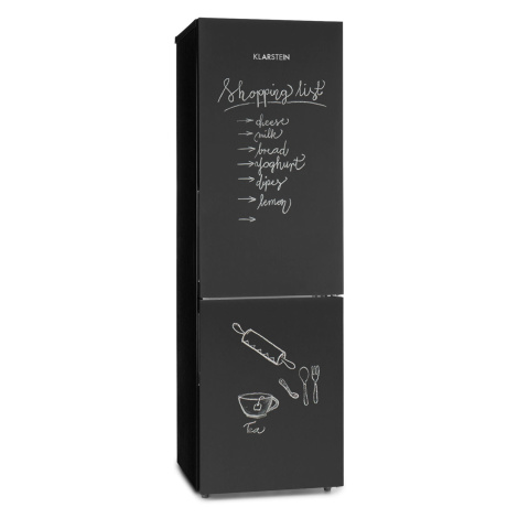 Klarstein Miro XL, chladnička s mrazničkou, 177/74 l, A+, tabulová přední část, černá