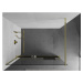 MEXEN/S Kioto+ Sprchová zástěna WALK-IN s poličkou a držákem ručníků 95 x 200, transparent, zlat