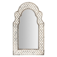 Estila Provence luxusní nástěnné zrcadlo Melisandry s ozdobným rámem z kovu šedé barvy s patinou