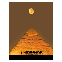 Fotografie Camel train and pyramid, Grant Faint, 30 × 40 cm