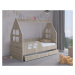 Dětský domeček na postel se šuplíkem 140 x 70 cm v provedení dub sonoma levý