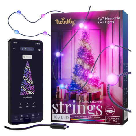 Twinkly TWKP100RGB-G - LED RGB Stmívatelný vánoční řetěz LED 8 m USB Wi-Fi TWKP100RGB-G