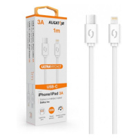 Datový kabel ALIGATOR POWER 3A, USB-C/Lightning, 1m, bílá