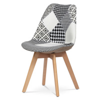 Jídelní židle AGOSTINO, šedý patchwork/buk