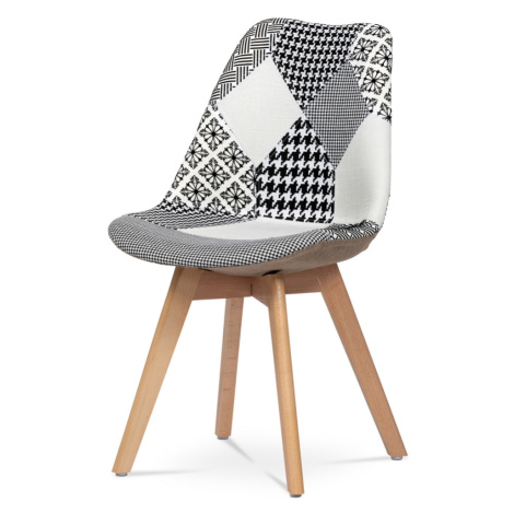Jídelní židle AGOSTINO, šedý patchwork/buk Autronic