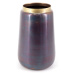 Estila Designová antická hliníková váza v tmavé antracitové barvě s fialovým leskem 28 cm
