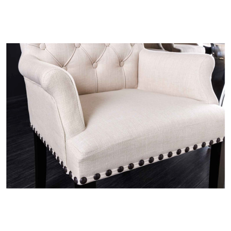 LuxD Designová židle s područkami Queen II béžová