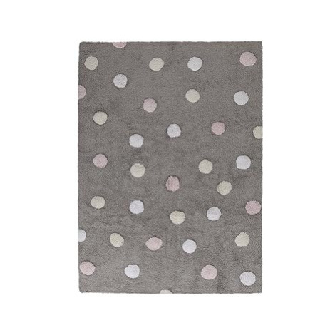 Přírodní koberec, ručně tkaný Tricolor Polka Dots Grey-Pink 120 × 160 cm Lorena Canals