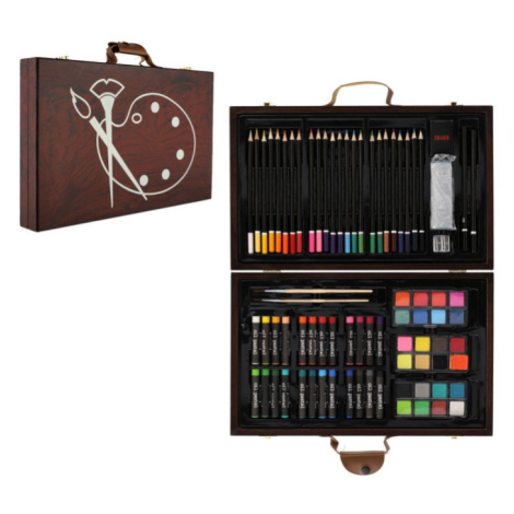 Sada na malování - Art box kreativní sada 79ks v dřevěném kufříku ve fólii 37x23x5cm Teddies