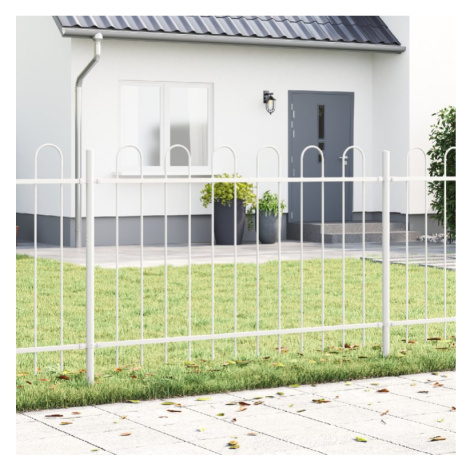 vidaXL Zahradní plot Bílá 10.2 x 0.8 m Práškově lakovaná ocel
