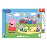 Puzzle Prasátko Peppa: Veselý vláček 15 dílků