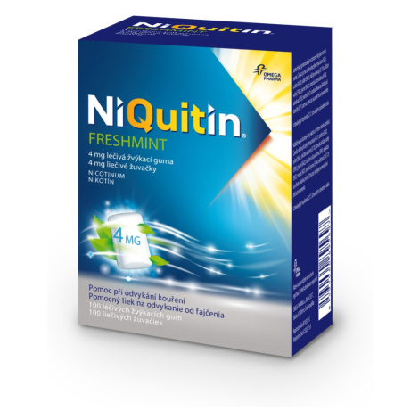 Niquitin Freshmint 4 mg léčivá žvýkací guma 100 ks