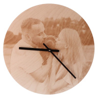 Dřevěné nástěnné hodiny s vlastní fotografií