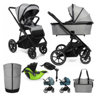 MUUVO  - Kočárek kombinovaný Slick 2.0 set 2v1 Light grey + KIDDY Evoluna i-size 2 + základna