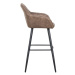 LuxD Designová barová židle Esmeralda vintage taupe