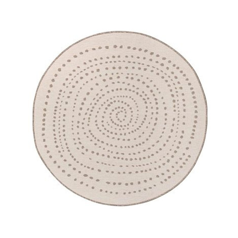 NORTHRUGS Kusový koberec Twin-Wendeteppiche 105414 Linen kruh, 200 × 200 cm