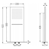 MEXEN Vodopád hlavová sprcha slim 50x22 cm černá 79190-70