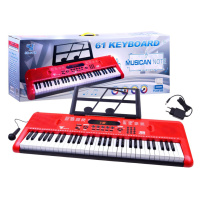 mamido Klávesy keyboard s mikrofonem 61 kláves červené