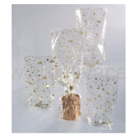 Celofánové sáčky se zlatým vánočním potiskem - 145 × 235 mm, 10 kusů