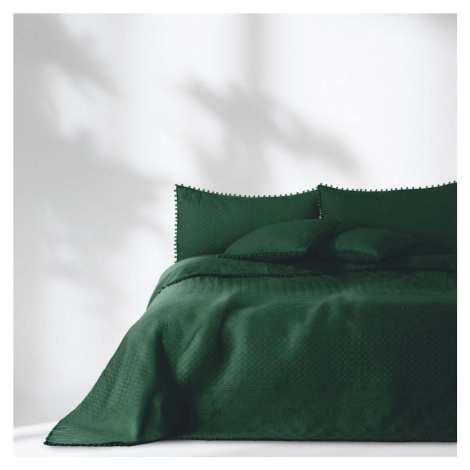Lahvově zelený přehoz na postel AmeliaHome Meadore, 170 x 210 cm