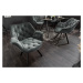 Estila Designová otočná jídelní židle Hetty s prošívaným sametovým čalouněním v tmavě šedozelené