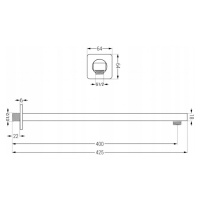 MEXEN/S Slim sprchová hlavice déšť 25 cm + sprchové rameno, chrom 79225211-00