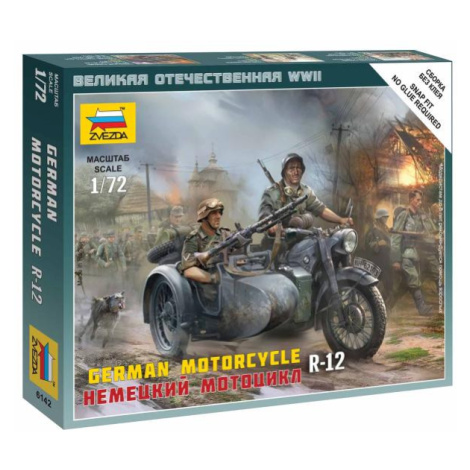 Wargames (WWII) military 6142 - German Motorcycle R-12 (1:72) Zvezda