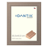 DANTIK rámeček 30 × 40, STEP hnědý plexi čiré