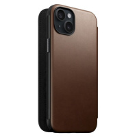 Nomad Modern Leather Folio, brown - iPhone 15 Plus (NM01625285) Hnědá