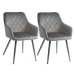 HowHomely SADA 2x Jídelní židle RICO šedá