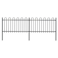 Zahradní plot s obloučky ocelový 3,4×1 m černý 277657