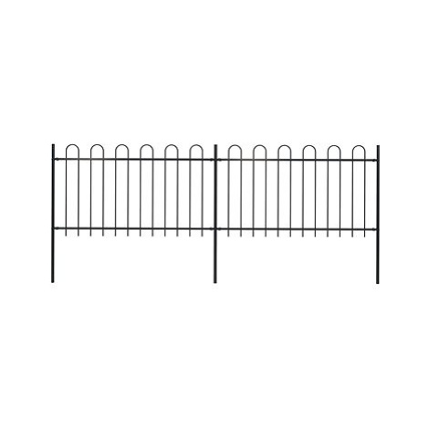 Zahradní plot s obloučky ocelový 3,4×1 m černý 277657 SHUMEE