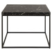 Černý konferenční stolek s deskou v dekoru mramoru 60x60 cm Barossa – Actona