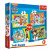 Trefl Puzzle 4v1 Šťastný tým Paw Patrol/Tlapková Patrola v krabici 28x28x6cm