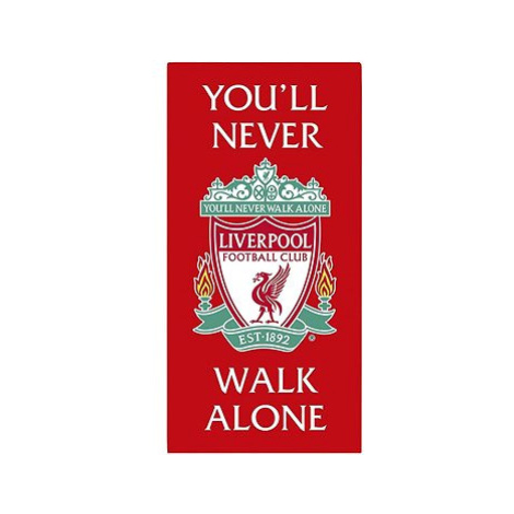 FotbalFans Osuška Liverpool FC, 100% bavlna, design YNWA, červená, 140 × 70 cm
