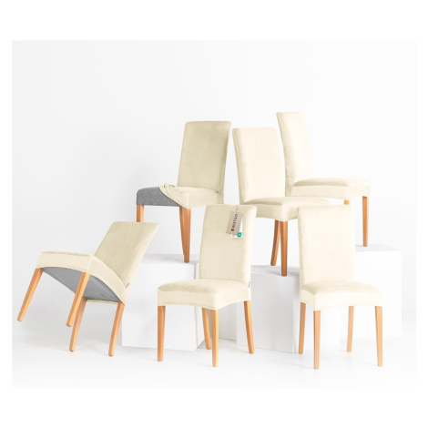 Restilo Napínací potah na židli s opěradlem SENTO 6 ks krémový
