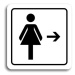 Accept Piktogram "WC ženy vpravo" (80 × 80 mm) (bílá tabulka - černý tisk)