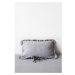 Světle šedý lněný povlak na polštář s řaseným lemem Linen Tales, 50 x 60 cm