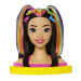 Mattel HMD81 Barbie Neonově duhová česací hlava - Černovlásk