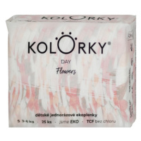 KOLORKY DAY Jednorázové EKO plenky květy S (3-6 kg) 25 kusů