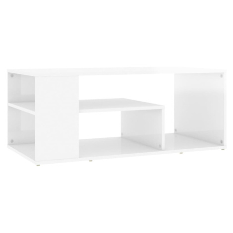 vidaXL Konferenční stolek bílý lesklý 100x50x40 cm kompozitní dřevo