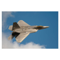 Fotografie F22 Raptor Jet Fighter flying in the sky, JohnnyPowell, 40x26.7 cm