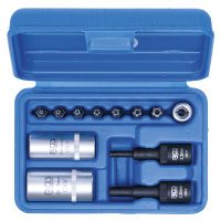 BGS technic Bity a hlavice TORX TS (5cípé) na servis klimatizace, sada 12 ks - BGS 2275